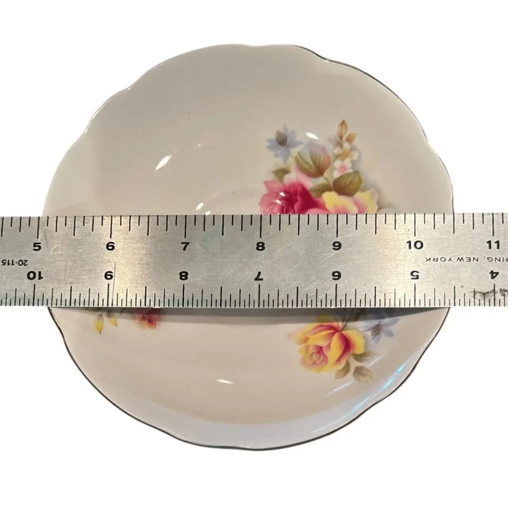 Regency English Bone China Cup & Saucer Floral Design Gold Trim Made In England